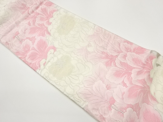 SALE!! JAPANESE FUKURO OBI / KARA-ORI / WOVEN PEONY