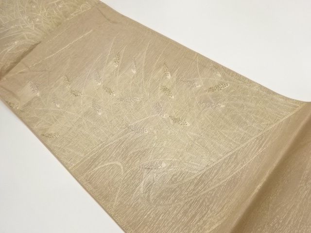 SALE!! JAPANESE FUKURO OBI FOR SUMMER / WOVEN PLANTS
