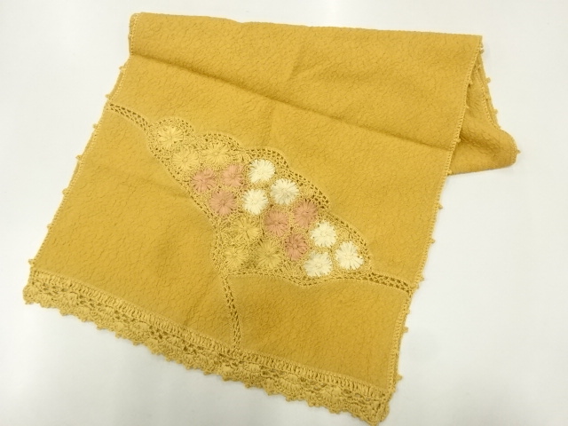 SALE!! JAPANESE SHAWL / RIBBON EMBROIDERY / WOVEN FLOWER