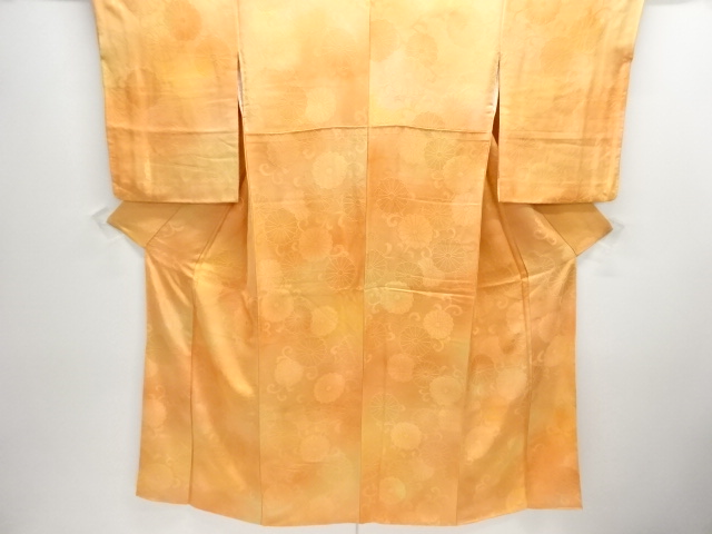 SALE!! Kimono of plain color with woven chrysanthemum arabesque pattern