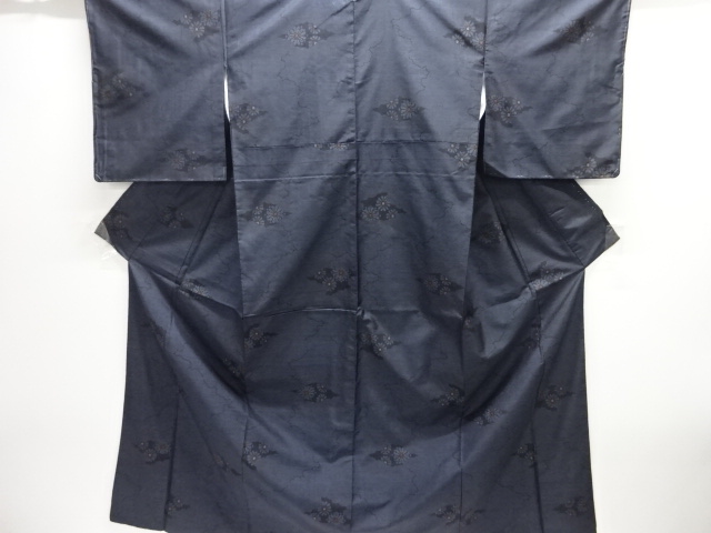 SALE!! JAPANESE KIMONO / DORO OSHIMA TSUMUGI / WOVEN FLOWER / 5MARUKI