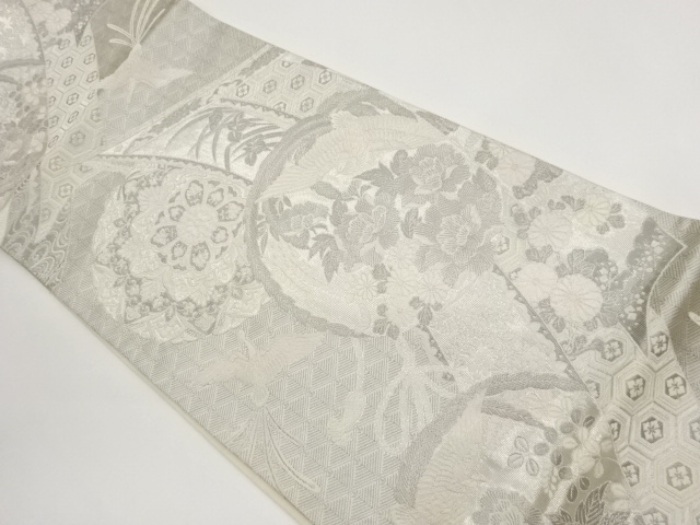 SALE!! JAPANESE FUKURO OBI / WOVEN FLOWERS