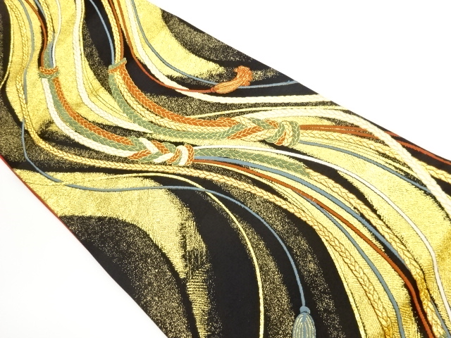 SALE!! JAPANESE KIMONO / Obijime pattern on curve WOVENFUKURO OBI