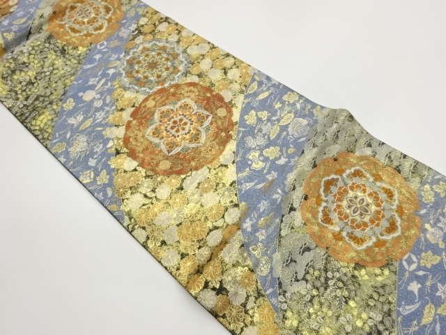SALE!! JAPANESE FUKURO OBI / WOVEN FLOWER CREST