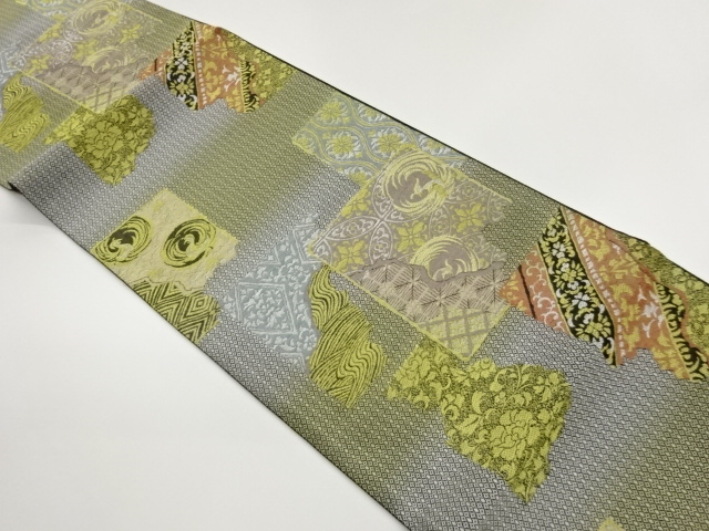 SALE!! JAPANESE FUKURO OBI / WOVEN FLOWER CREST
