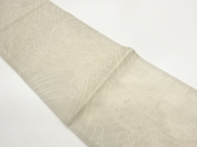 SALE!! JAPANESE FUKURO OBI FOR SUMMER / WOVEN ROUGH WAVE