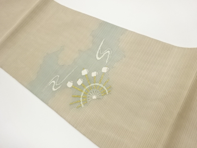 SALE!! JAPANESE FUKURO OBI FOR SUMMER / WOVEN CLOUD