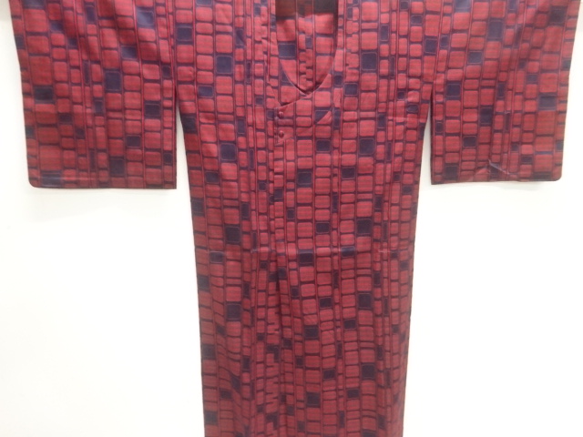 SALE!! JAPANESE KIMONO / MASU PATTERN WOVEN RAIN COAT