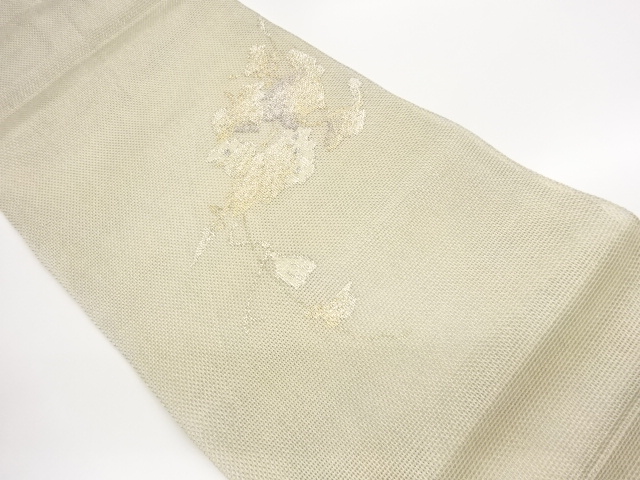 SALE!! JAPANESE KIMONO / ABSTRACT FLOWER LEAF PATTERN WOVEN FUKURO OBI FOR SU