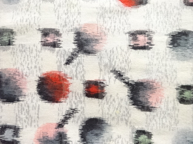 SALE!! JAPANESE KIMONO / ANTIQUE ABSTRACT PATTERN WEAVING MEISENHAORI
