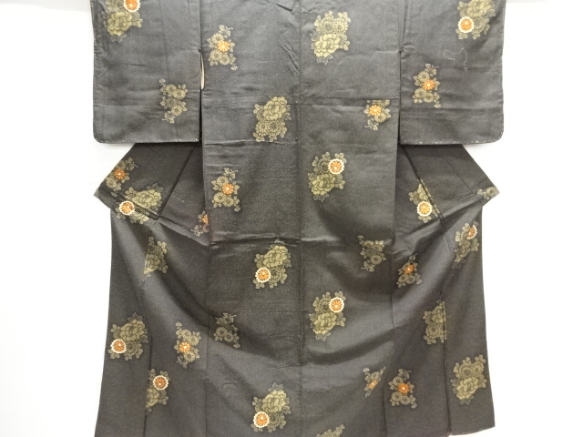 SALE!! JAPANESE KIMONO / ANTIQUE TAISHO ROMAN CHRYSANTHEMUM / PEONY PATTERN W