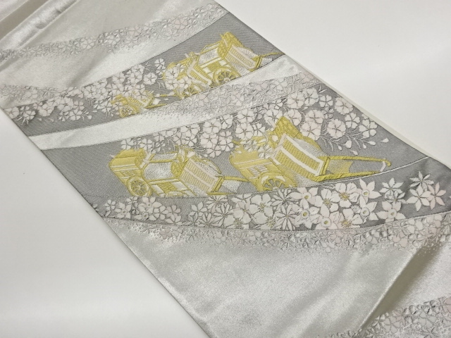 SALE!! JAPANESE KIMONO / GOSHOGURUMA / WEEPING CHERRY BLOSSOMS / FLOWERS ALL 