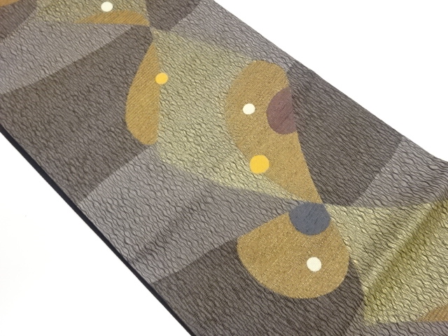 SALE!! JAPANESE KIMONO / SUKUI WEAVE ABSTRACT PATTERN WEAVING FUKURO OBI