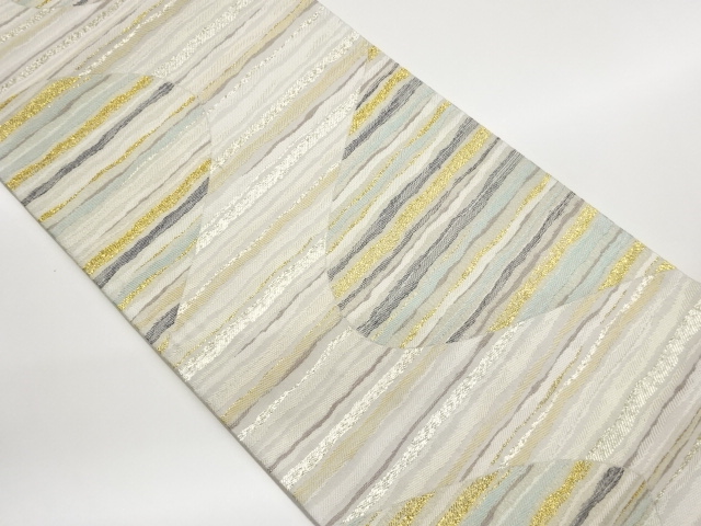 SALE!! JAPANESE KIMONO / HORIZONTAL STEPPED PATTERN WEAVING PAPER-CLOTH CURVE