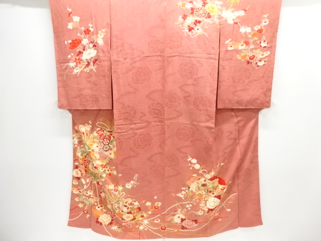 SALE!! JAPANESE KIMONO / ANTIQUE TAISHO ROMAN MON KINSHA FLOWER / MEDICINE BA