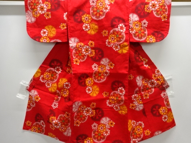 SALE!! JAPANESE KIMONO / ANTIQUE MOOKA COTTON KIMONO / FLORAL PATTERN GENJI W