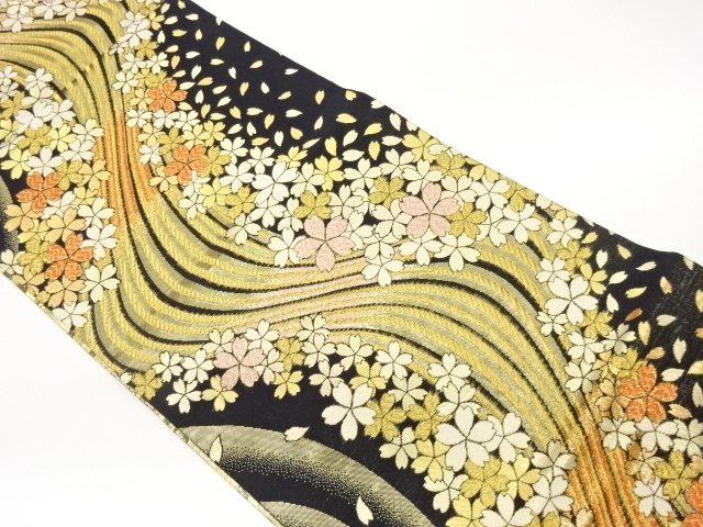 SALE!! JAPANESE KIMONO / ORIGIDASHI FUKURO OBI (CHERRY BLOSSOM FILLED / RUNNI