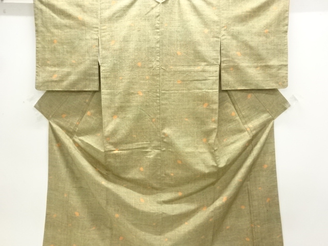 SALE!! JAPANESE KIMONO / TSUMUGI / WOVEN FLOWER 