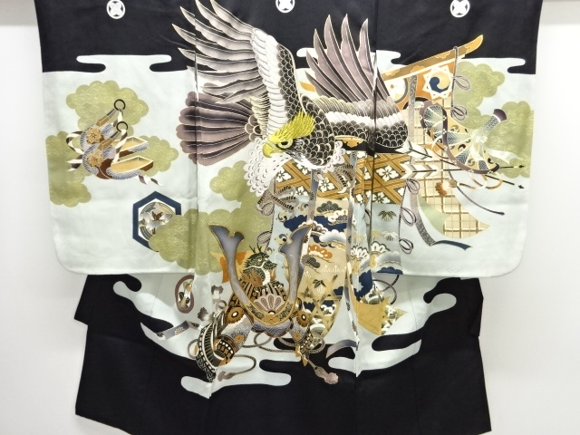 SALE!! JAPANESE KIMONO / KIMONO FOR BOYS / EMBROIDERED HAWK PATTERN