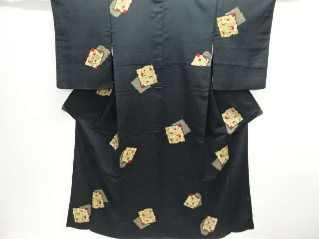SALE!! JAPANESE KIMONO / ANTIQUE TAISHO-ROMAN ABSTRACT PATTERN WOVEN KIMONO /