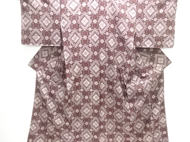 SALE!! JAPANESE KIMONO / ANTIQUE TAISHO-ROMAN / WATER CHESTNUT / ABSTRACT FLO