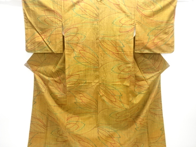 SALE!! JAPANESE KIMONO / UNUSED FUSHI TSUMUGI / WOVEN ABSTRACT PATTERN 