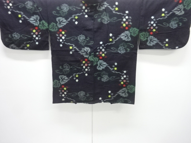 SALE!! JAPANESE KIMONO / ANTIQUE HAORI / COTTON / KURUME KASURI / GRAPE