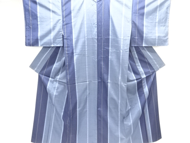SALE!! JAPANESE KIMONO / TSUMUGI / WOVEN STRIPE & ABSTRACT PATTERN