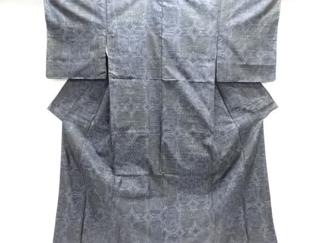 JAPANESE KIMONO / DORO OSHIMA TSUMUGI / WOVEN ABSTRACT