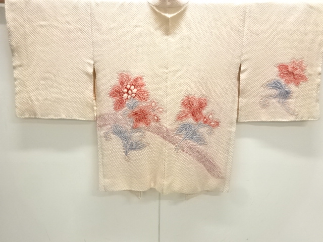 JAPANESE KIMONO / HAORI COAT / ALL SHIBORI / FLOWER BRANCH 