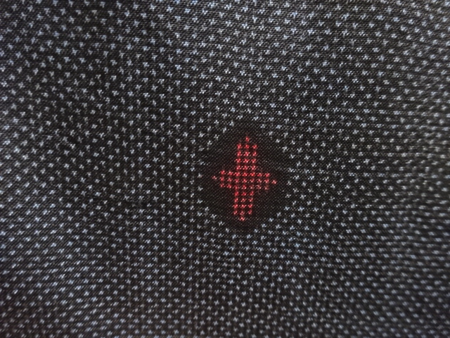 SALE!! JAPANESE KIMONO / ANTIQUE TORTOISESHELL / CROSS PATTERN WOVEN- DORO OS