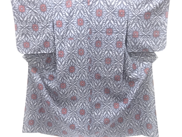 SALE!! JAPANESE KIMONO / ANTIQUE TAISHO ROMANTICISM HANABISHI PATTERN WOVEN H