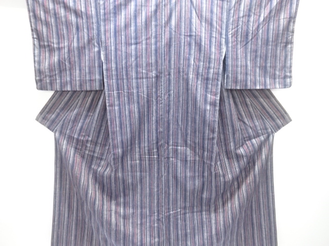 SALE!! JAPANESE KIMONO / ANTIQUE STRIPED TSUMUGI KIMONO