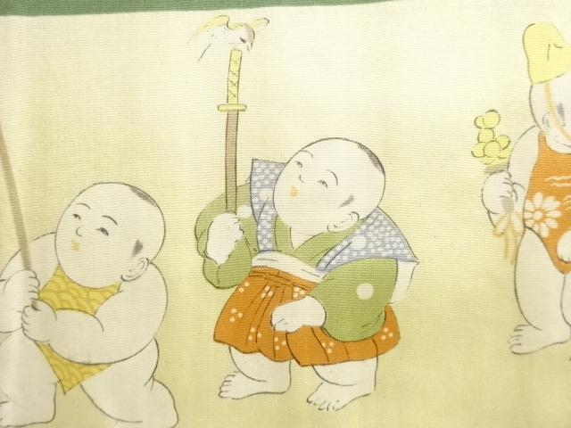 SALE!! JAPANESE KIMONO / ANTIQUE HORIZONTAL STRIPES / GOSHO DOLL PATTERN / ME