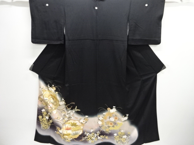 SALE!! JAPANESE KIMONO / TOMESODE / EMBROIDERY / MIRROR & PHEONIX