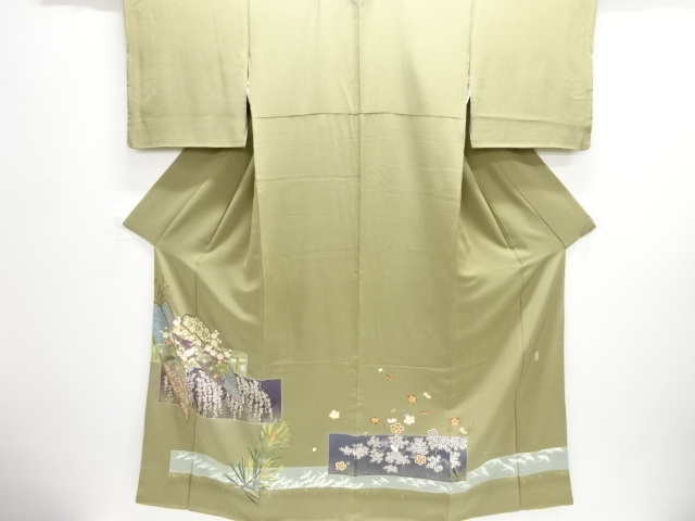 SALE!! JAPANESE KIMONO / TOMESODE / CRANES & SHOCHIKUBAI / ARTIST WORK