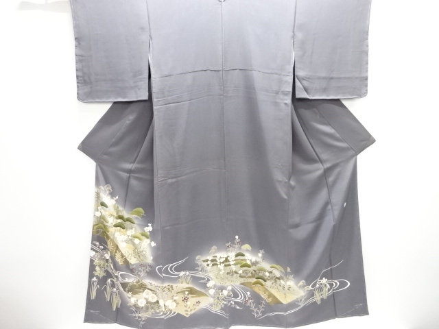 SALE!! JAPANESE KIMONO / IRO-TOMESODE / JIGAMI PATTERN