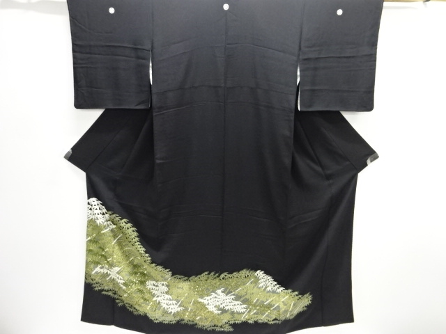 SALE!! JAPANESE KIMONO / TOMESODE / EMBROIDERY / BAMBOO GRASS