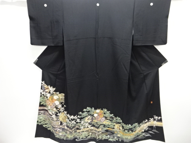 SALE!! JAPANESE KIMONO / TOMESODE / HAKUOKI / DRUM & FLOWER / ARTIST WORK 