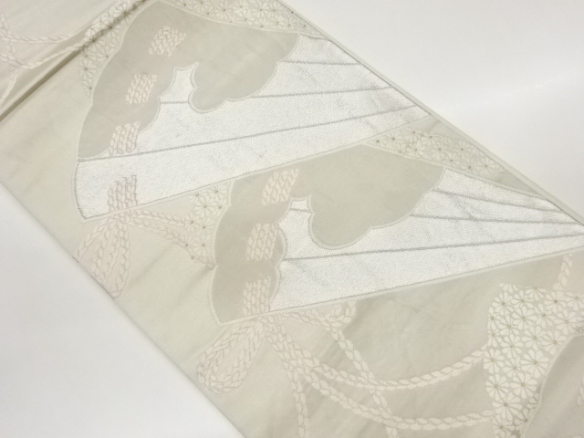 SALE!! JAPANESE FUKURO OBI / WOVEN FOLDING FAN PATTERN