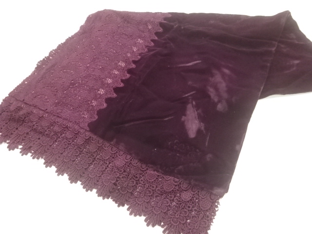 SALE!! JAPANESE SHAWL / VELVET / LACE / FLOWER