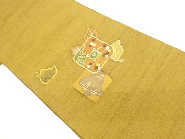 SALE!! JAPANESE NAGOYA OBI / TSUMUGI / WOVEN GEOMETRIC