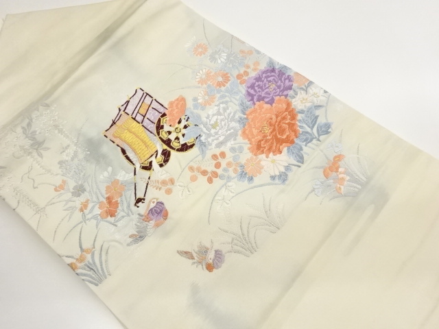 SALE!! JAPANESE NAGOYA OBI / WOVEN FLORAL PLANTS