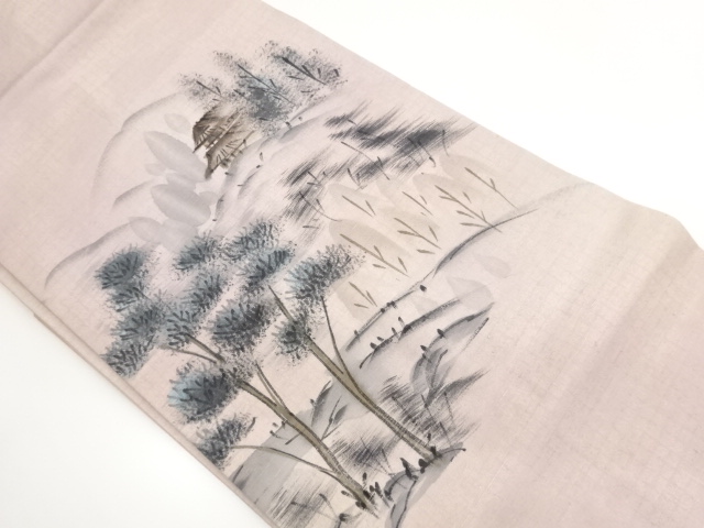 SALE!! JAPANESE NAGOYA OBI / TSUMUGI / TREES
