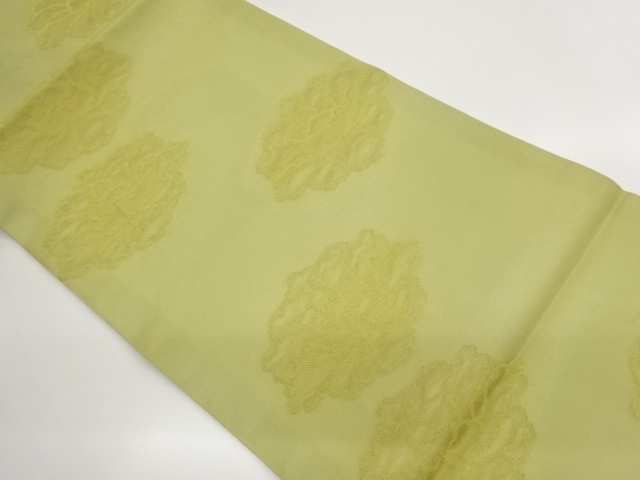 JAPANESE HIRAKI NAGOYA OBI FOR SUMMER / WOVEN ABSTRACT FLOWER