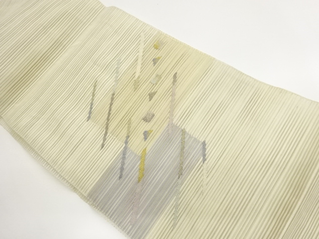 JAPANESE NAGOYA OBI FOR SUMMER / TSUZURE / WOVEN GEOMETRIC