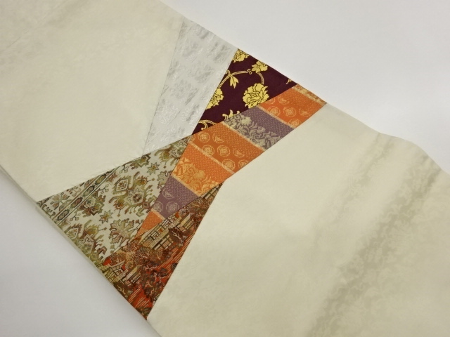SALE!! JAPANESE KIMONO / CUT-IN DESIGN: FLOWERS A BRIDGE / ARABESQUE / CLASSI