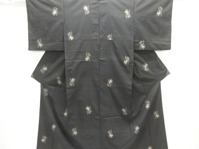 SALE!! JAPANESE KIMONO / DORO OSHIMA TSUMUGI KIMONO / DIAMOND PATTERN WOVEN B