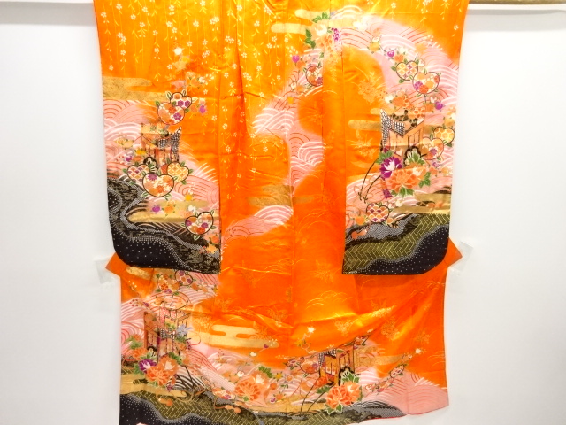 SALE!! JAPANESE KIMONO / CHILDRENS KIMONO / WEEPING FLOWERS / GOSHO-GURUMA PA