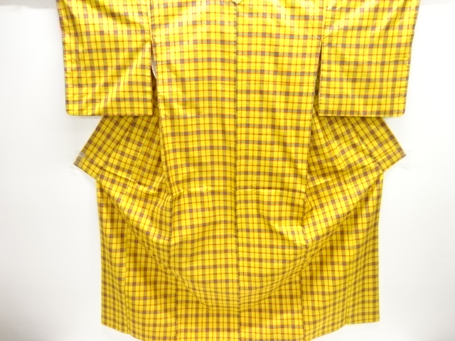 SALE!! JAPANESE KIMONO / YONEZAWA TSUMUGI / WOVEN GRID 